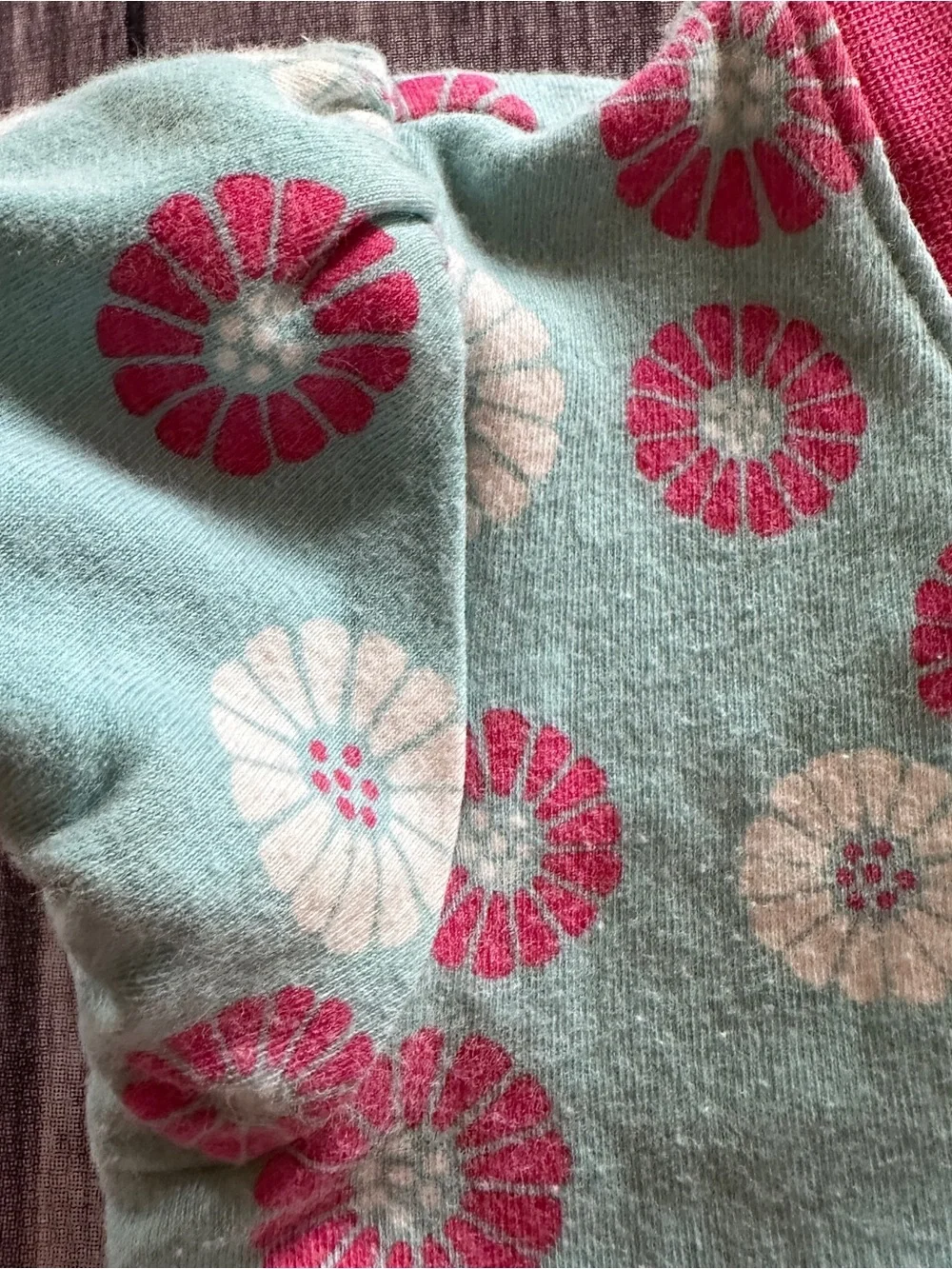 Tea floral aqua dress fair fade pilling 12/18